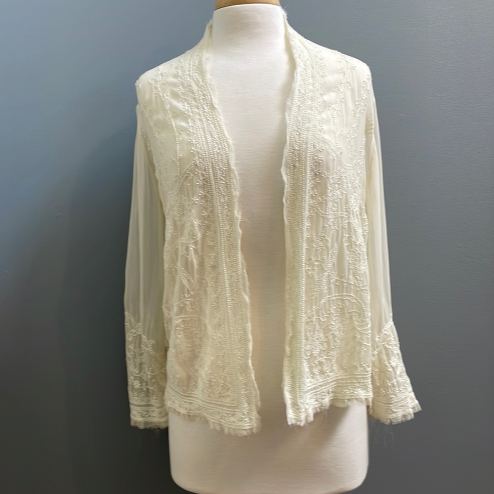 Lucky Brand embroidered cardigan
